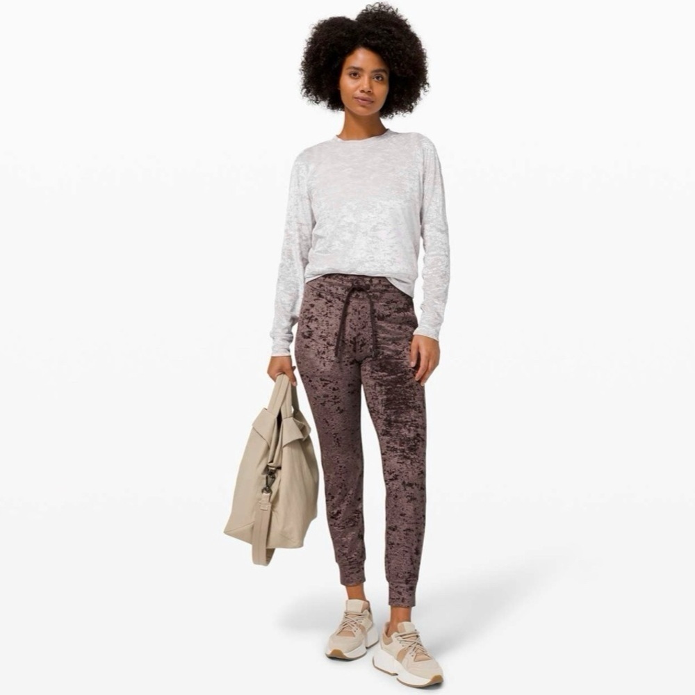 Lululemon Ready to Crush Jogger Crushed Velvet Drawstring Pant French Press 14